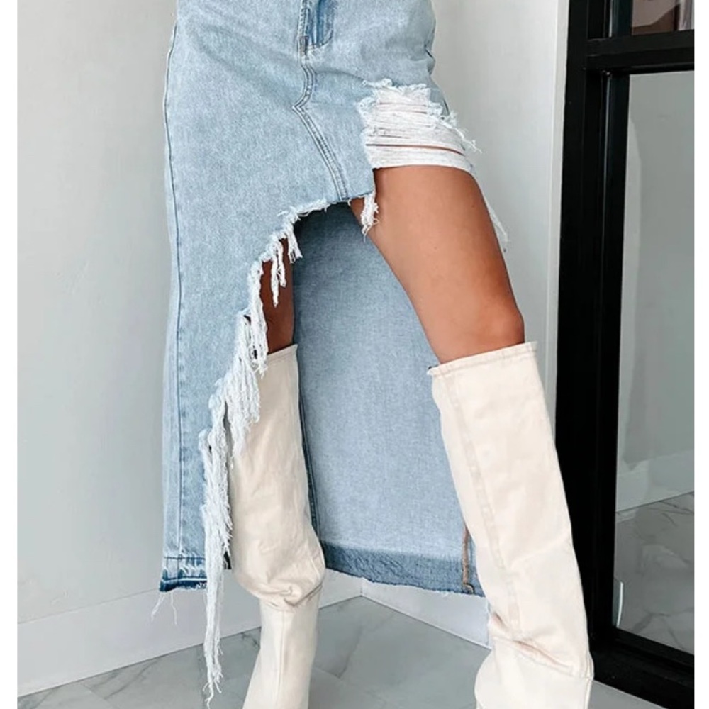 Stylish Asymmetrical Denim Skirt